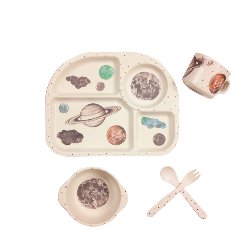 Cute Cloud Baby Dinner Set - Plate, Bowl & Utensils