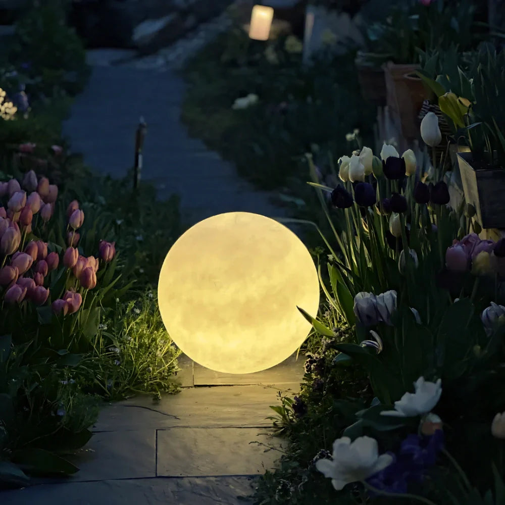 Solar Powered Outdoor Moon Lamp