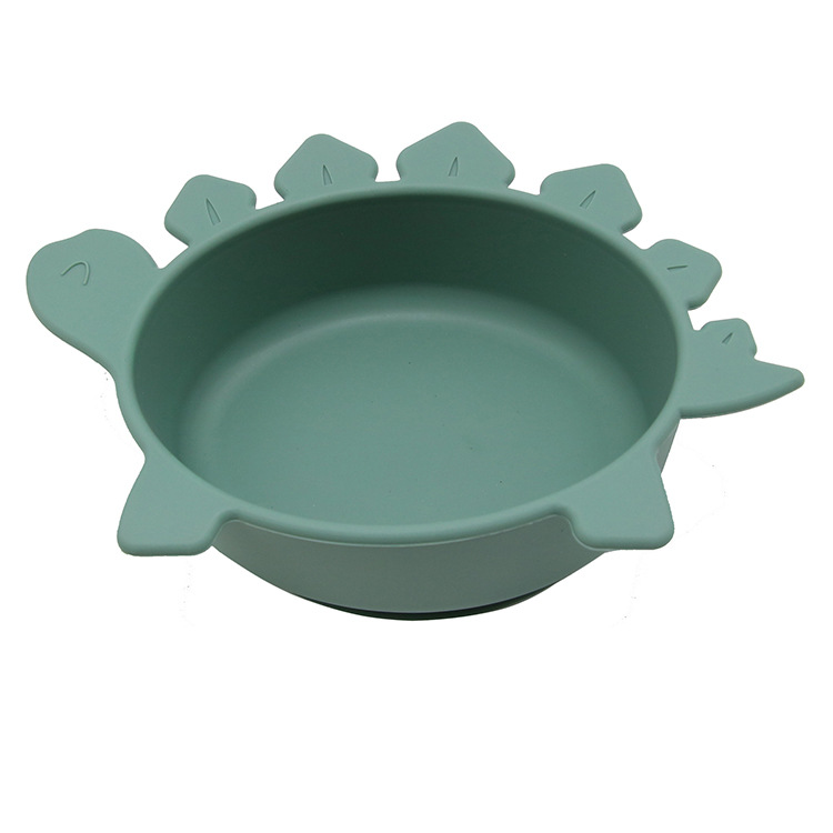 Soft Silicone Baby Bowl - Fun Dinosaur Grip Bowl