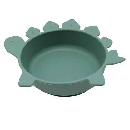 Soft Silicone Baby Bowl - Fun Dinosaur Grip Bowl