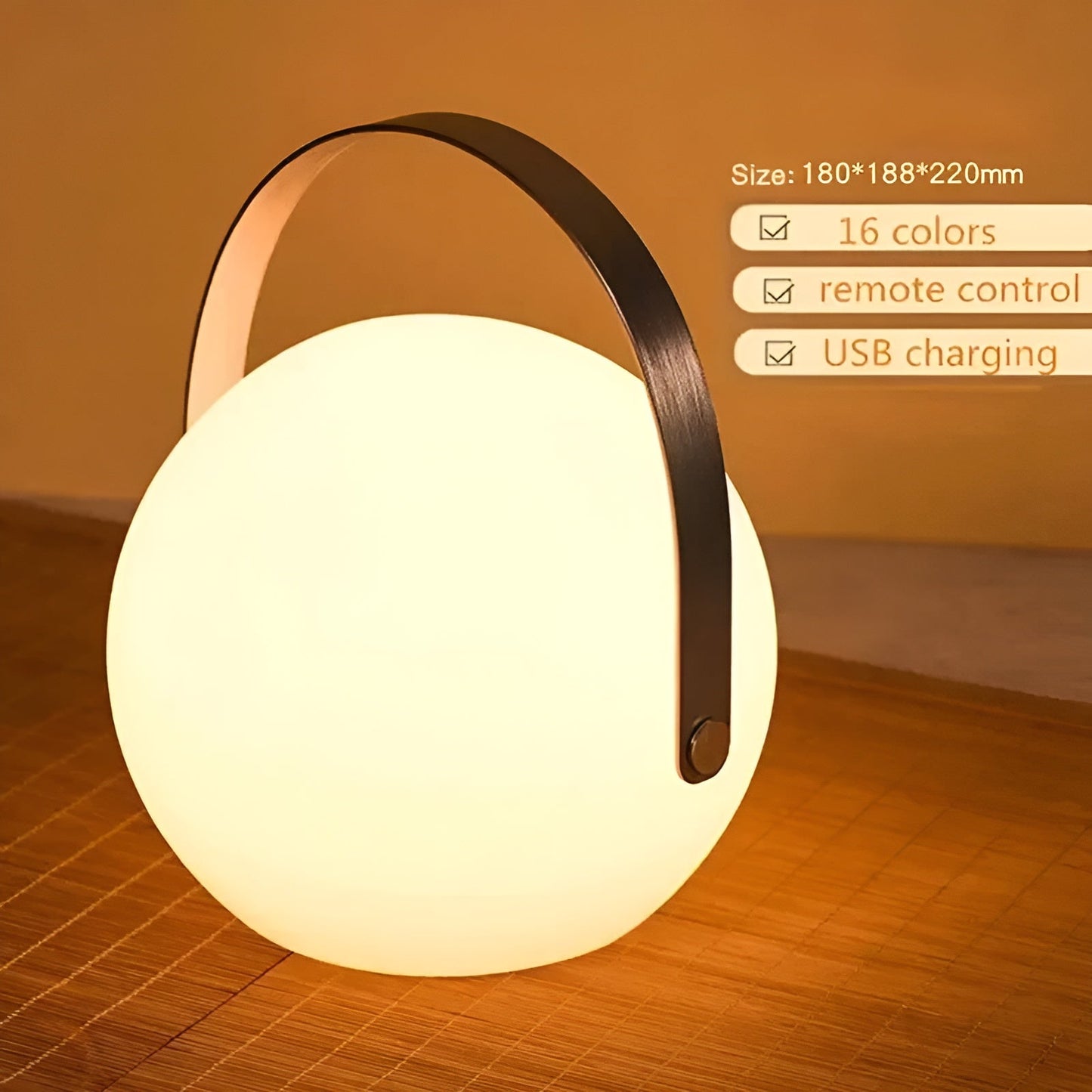 Compact Rechargeable LED Lamp with 16 Color Options
