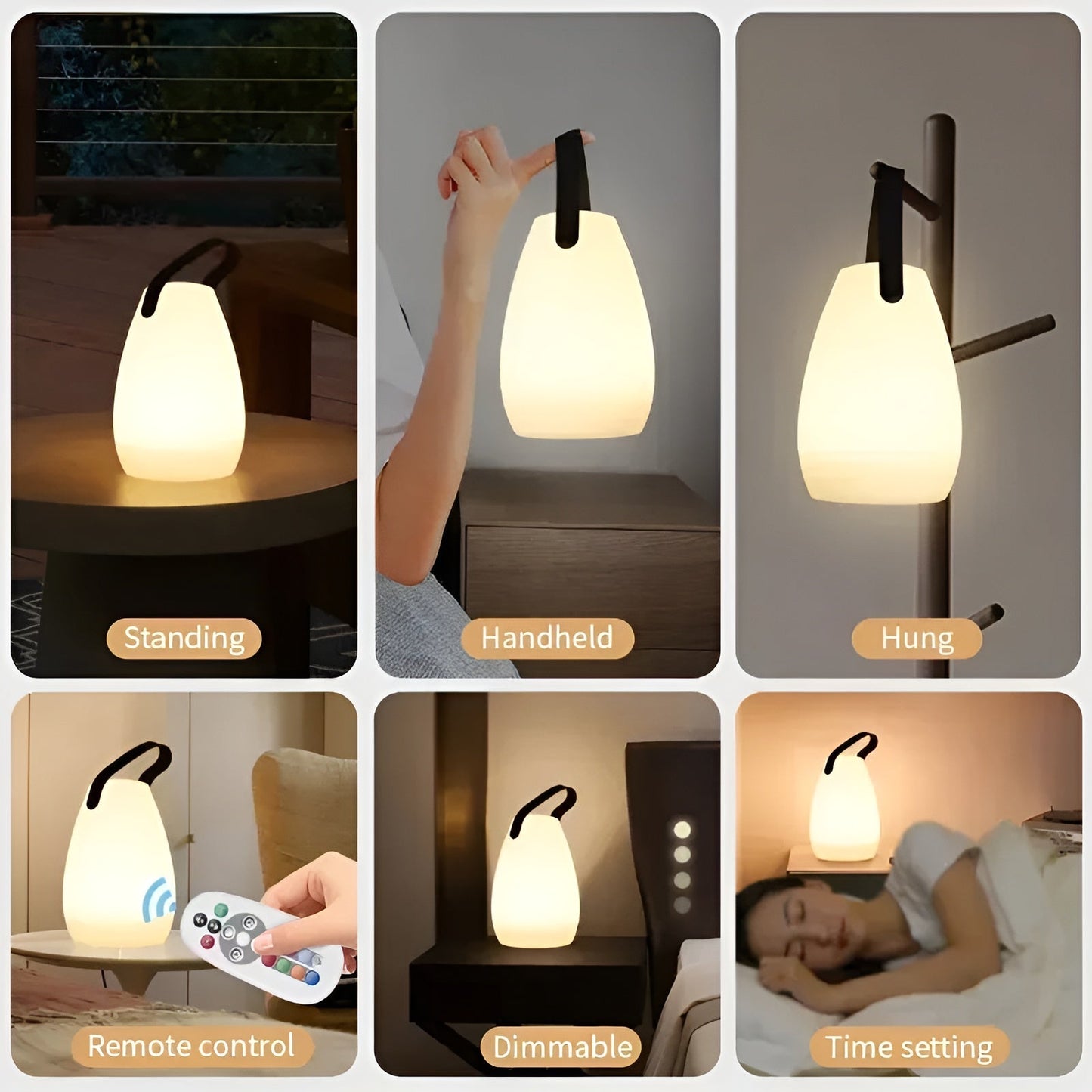 Compact Rechargeable LED Lamp with 16 Color Options
