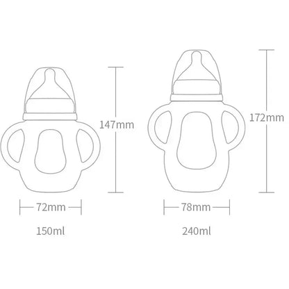 Befez | Baby Training Bottle with Handles - Soft Silicone Teat & Fun Designs