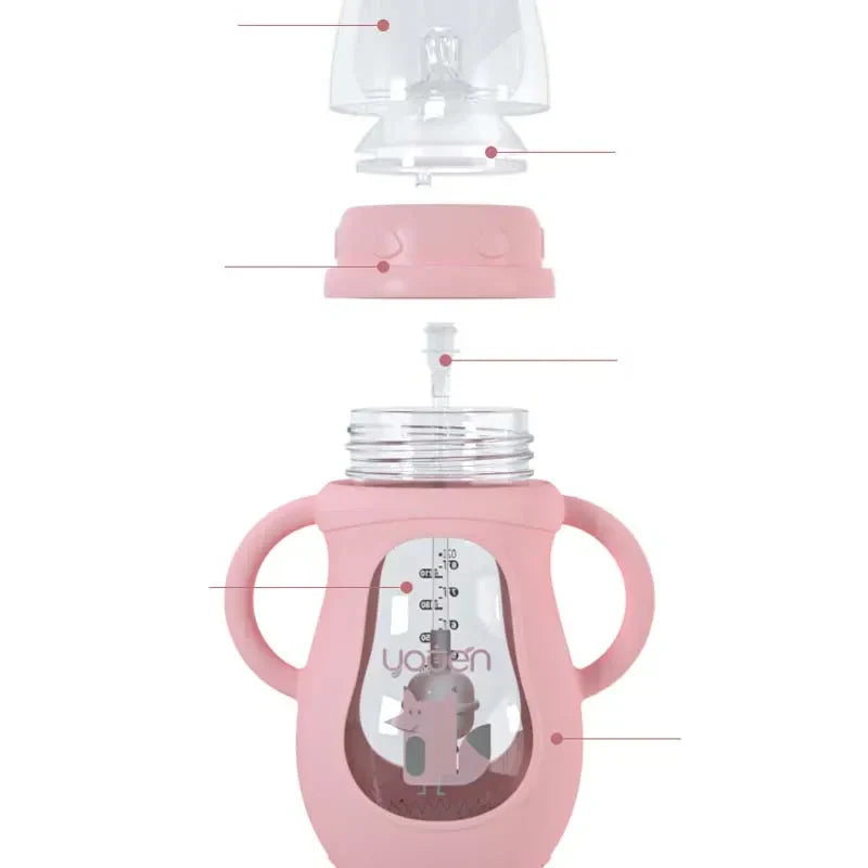 Befez | Baby Training Bottle with Handles - Soft Silicone Teat & Fun Designs