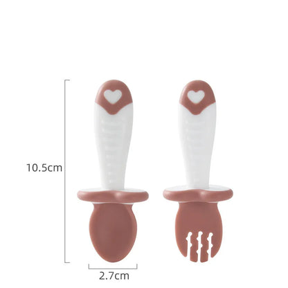 Soft Baby Utensil Set Silicone Spoon and Fork