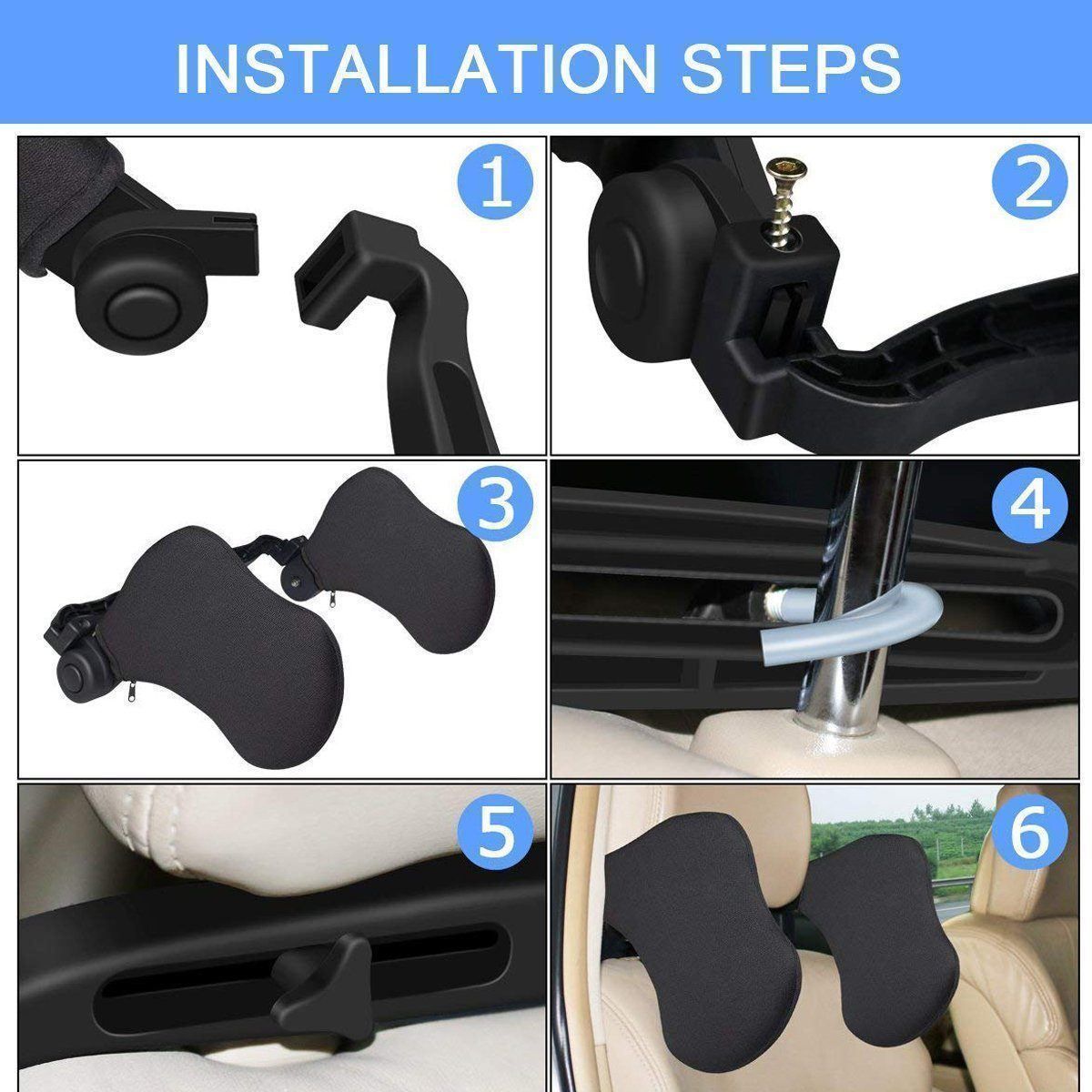 Comfortable Car Headrest For Kids And Adults