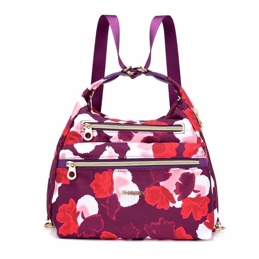 Stylish Double Zip Tote Handbag Shoulder Bag