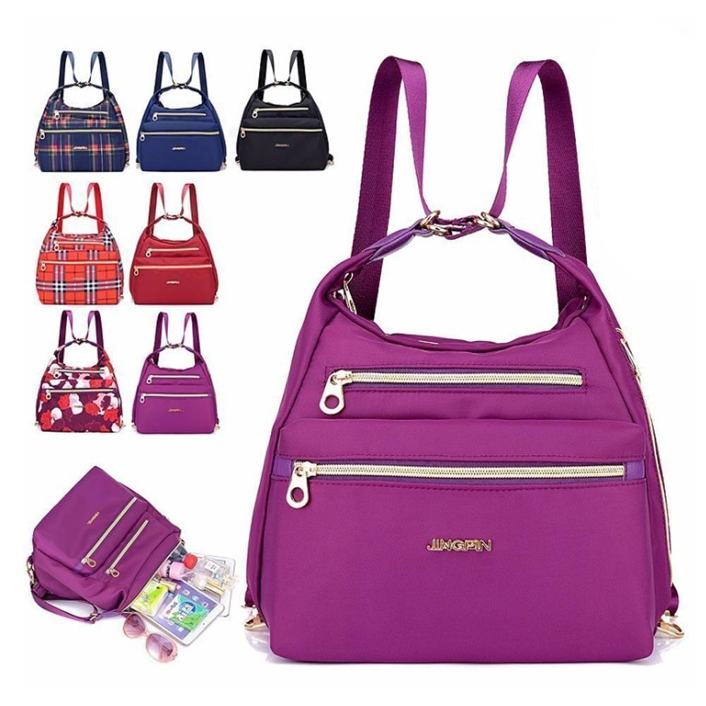 Stylish Double Zip Tote Handbag Shoulder Bag