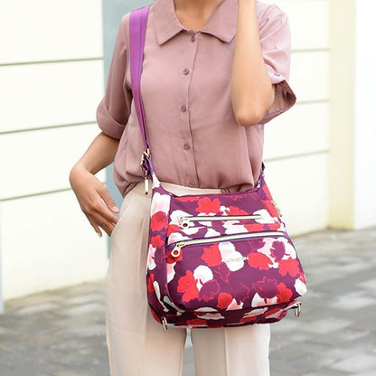 Stylish Double Zip Tote Handbag Shoulder Bag