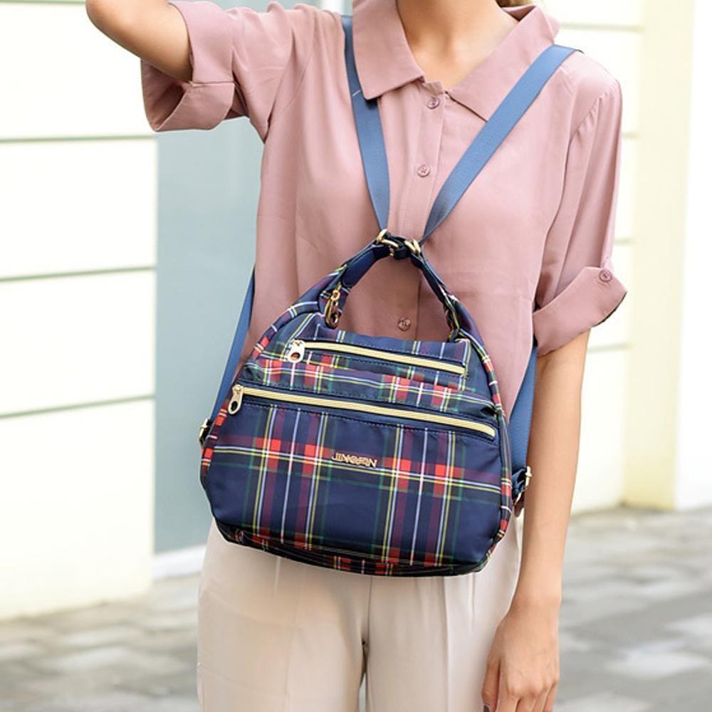 Stylish Double Zip Tote Handbag Shoulder Bag