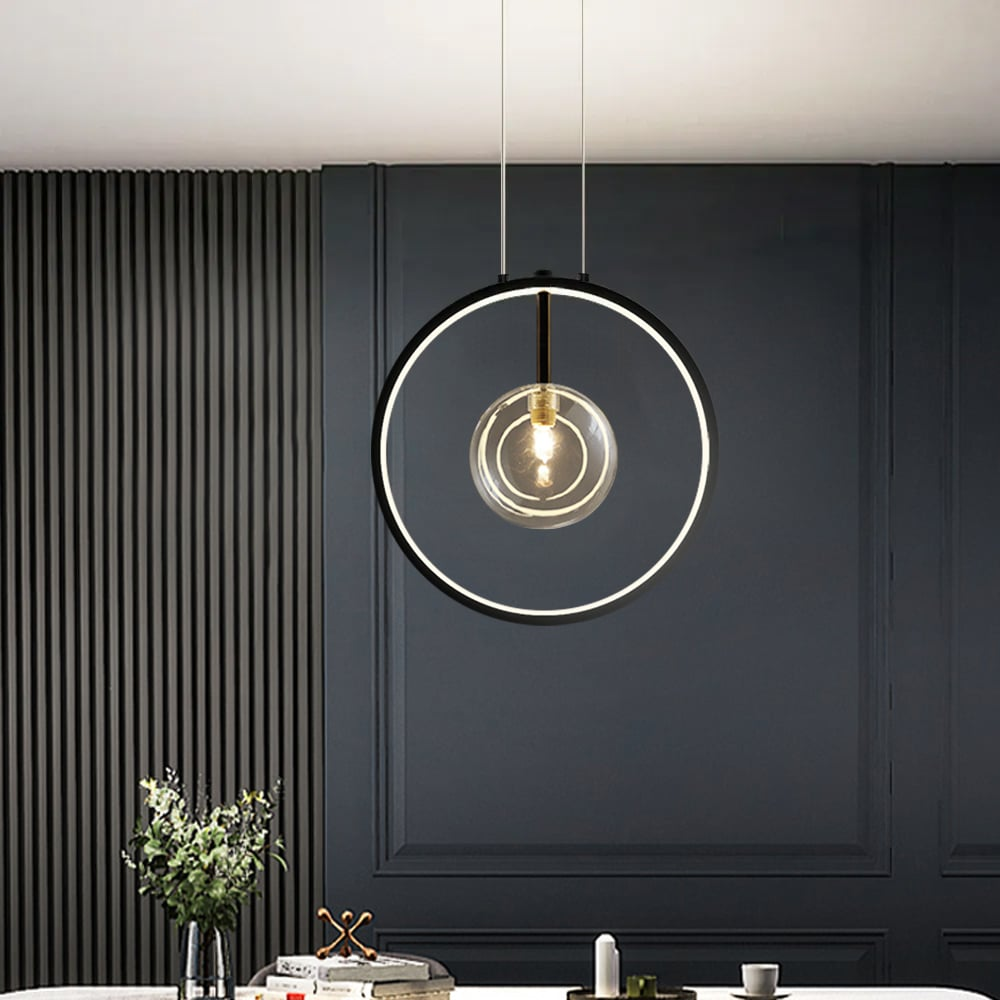 Simple Glass Globe Pendant Light Fixture - Befez
