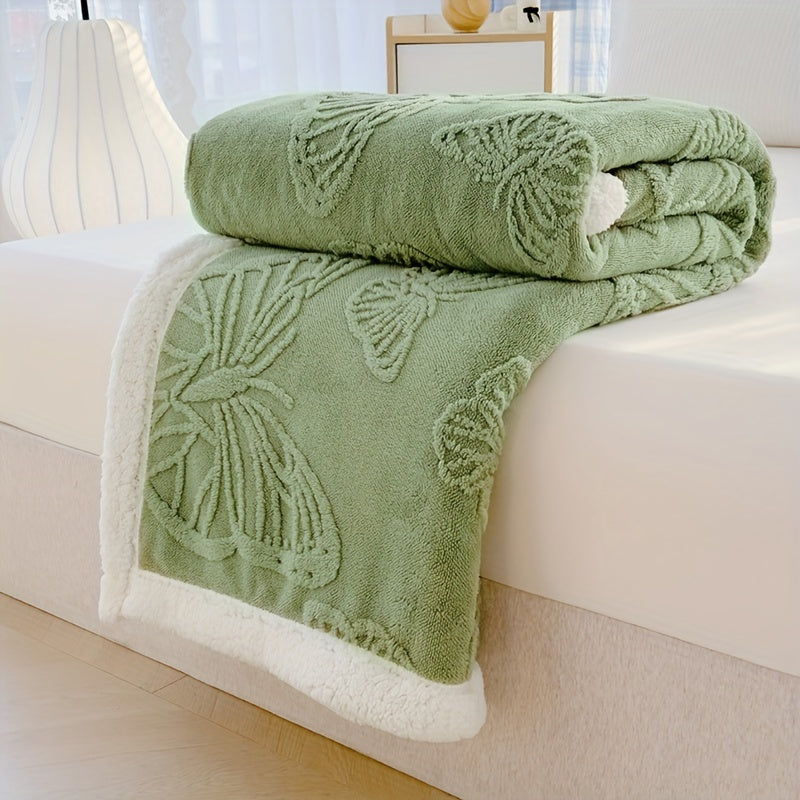 Plush Fleece Throw Blanket with Colorful Butterfly Pattern