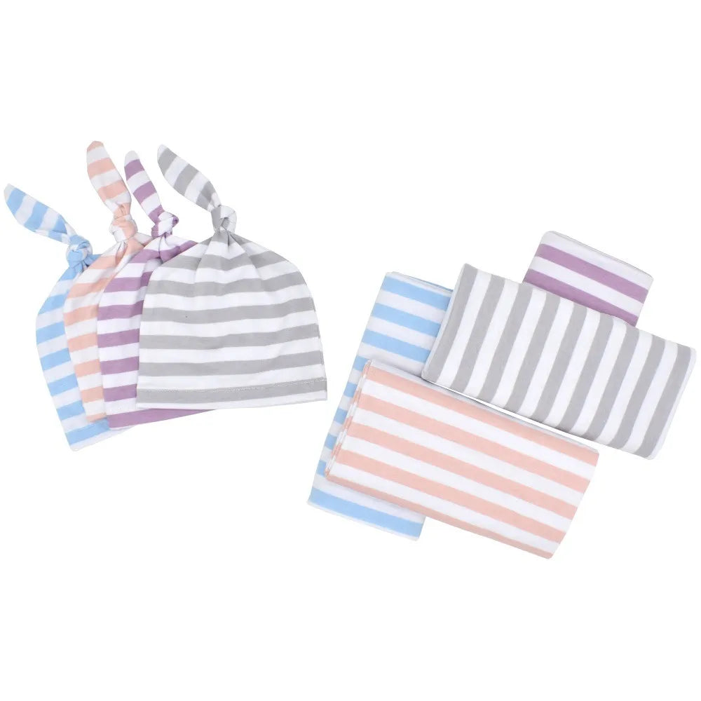 Cozy Baby Swaddle Set with Hat – Gentle Infant Wrap