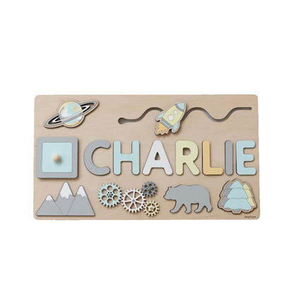 Custom Engraved Wooden Name Jigsaw Puzzle