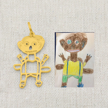 Custom Kids Drawing Pendant Necklace
