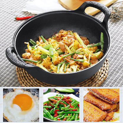 Premium Non-Stick Frying Pan with Wood Lid