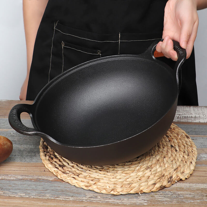 Premium Non-Stick Frying Pan with Wood Lid