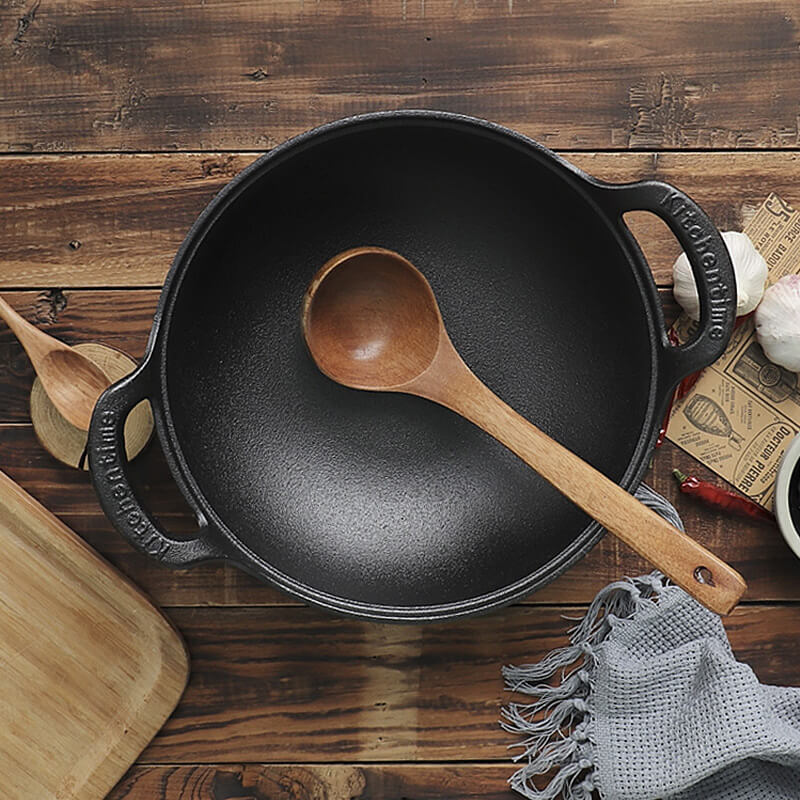 Premium Non-Stick Frying Pan with Wood Lid