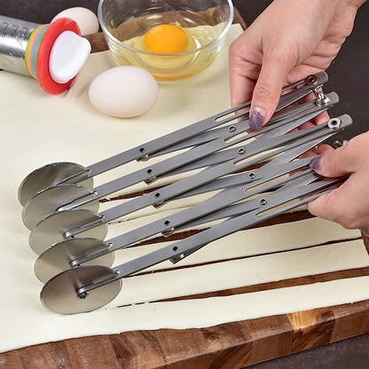 Easy 5 Wheel Pastry Dough Cutter with Handle