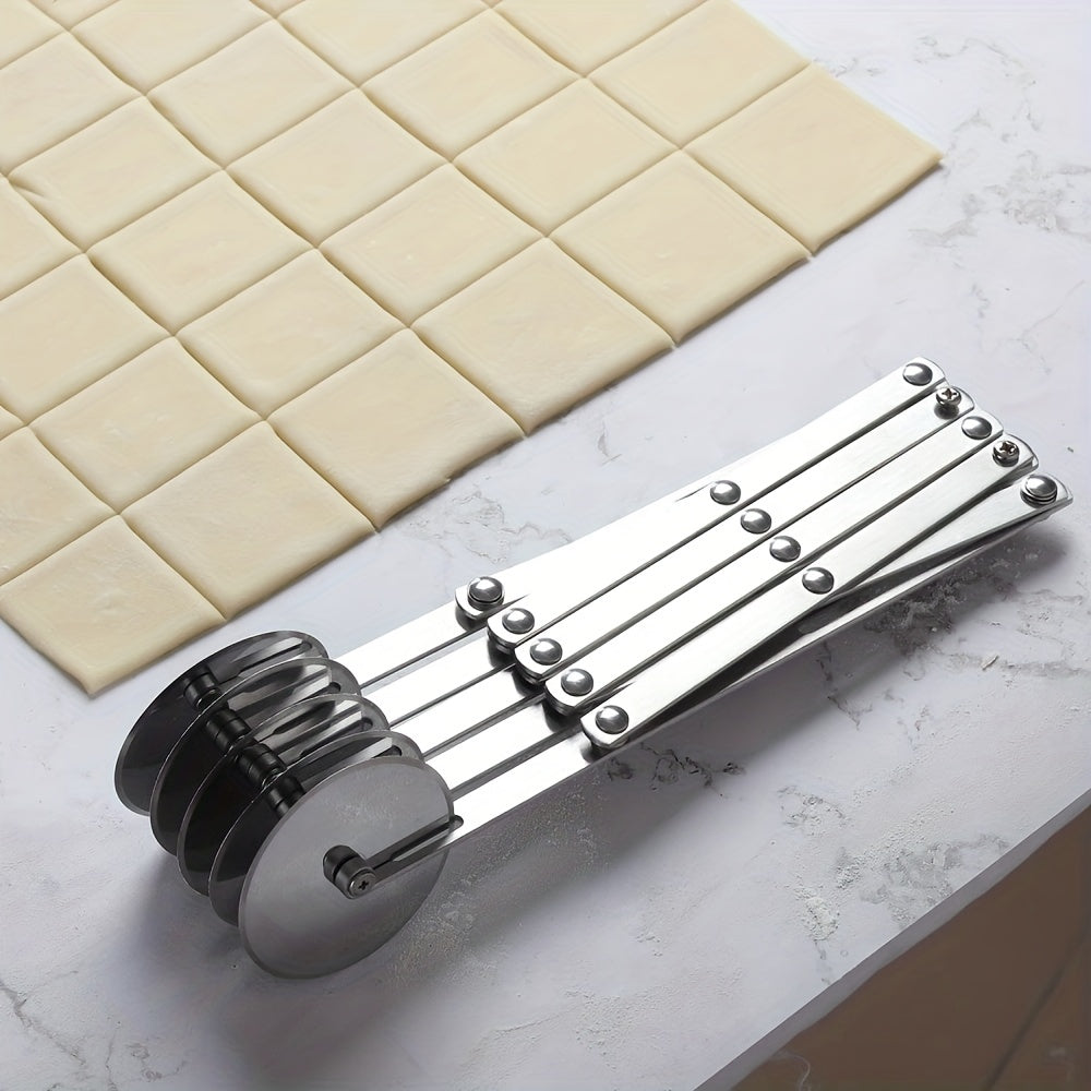 Easy 5 Wheel Pastry Dough Cutter with Handle