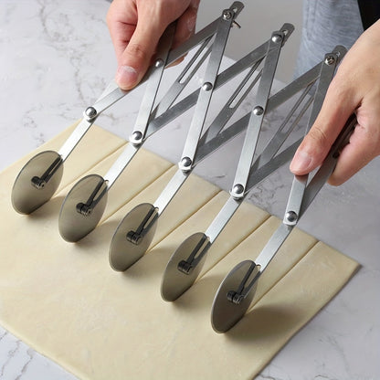 Easy 5 Wheel Pastry Dough Cutter with Handle - Befez