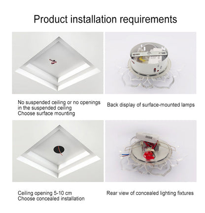 Stylish Floral LED Ceiling Lamp | Color Changing Crystal Light