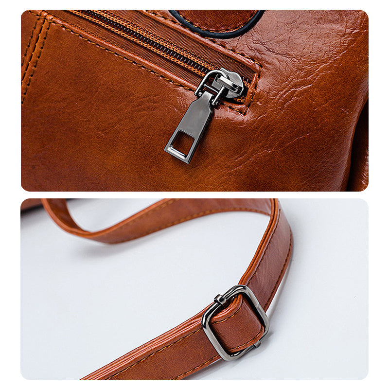 Premium Wax Leather Tote Handbag