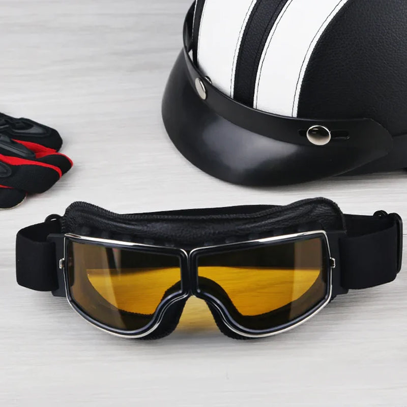 Classic Biker Goggles with Swap Lenses and Cushioning