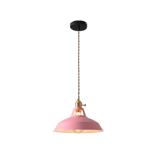 Retro Pastel Pendant Light - Chic Metal Glow