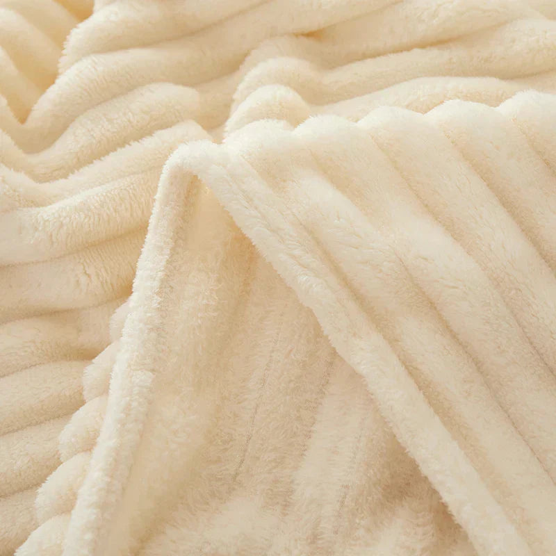 Soft Plush Striped Throw Blanket