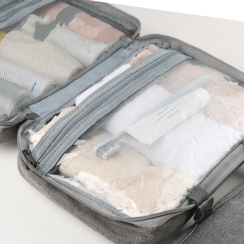 Portable Travel Toiletry Bag with 4 Pockets & Hook