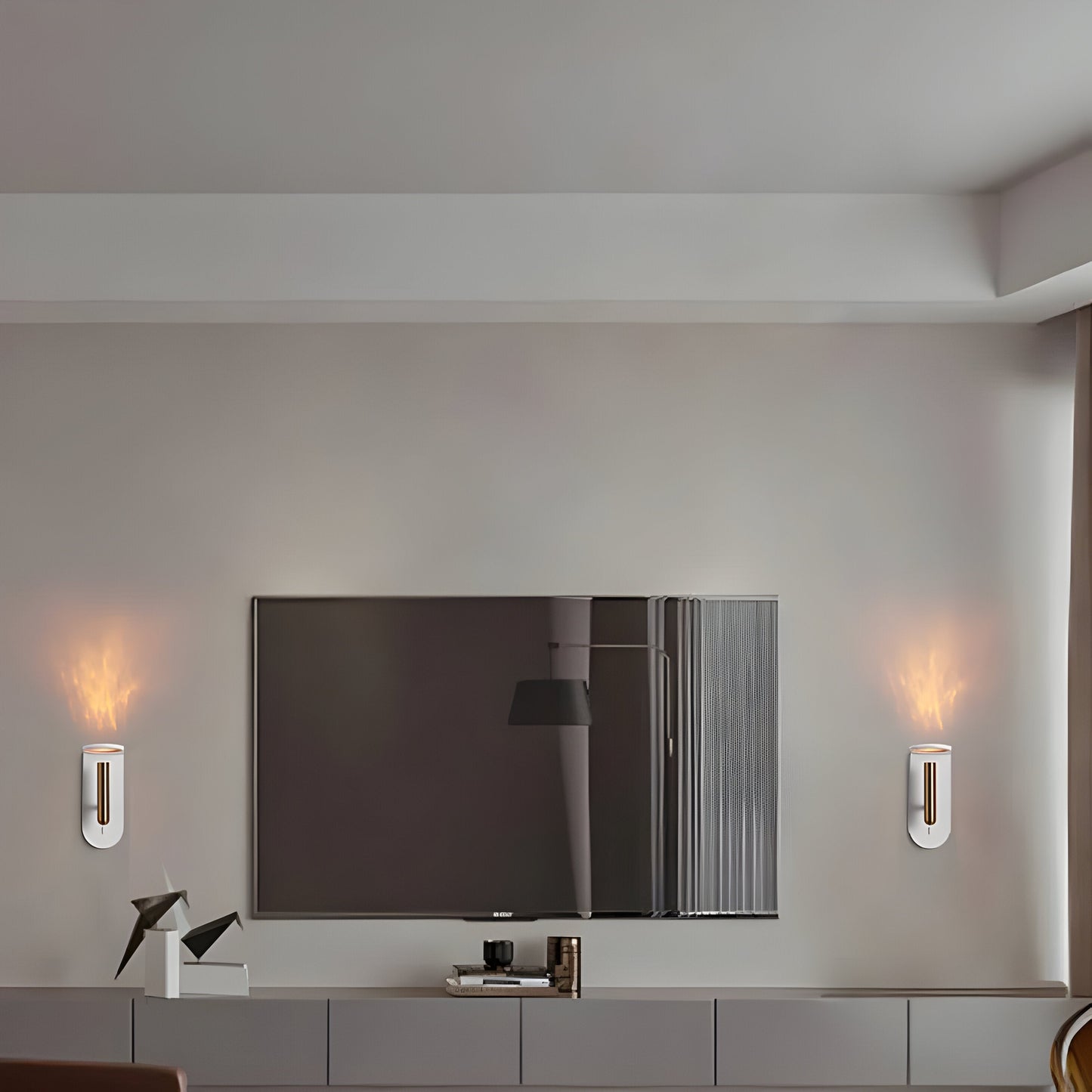 Warm LED Flame Effect Wall Lamp