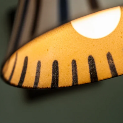 Vintage Asian Ceramic Pendant Lamp