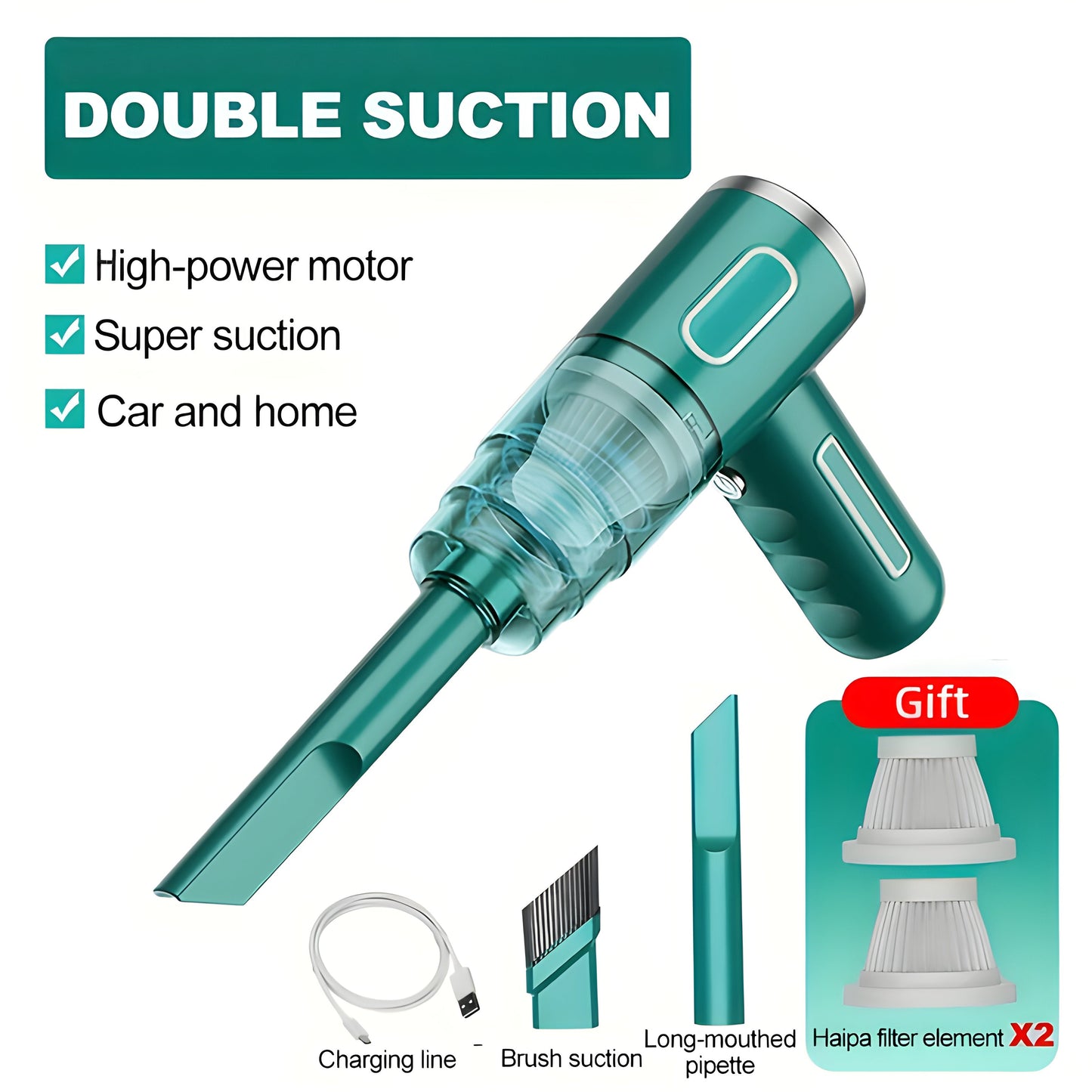 Compact Cordless Handheld Vacuum Cleaner for Car Home