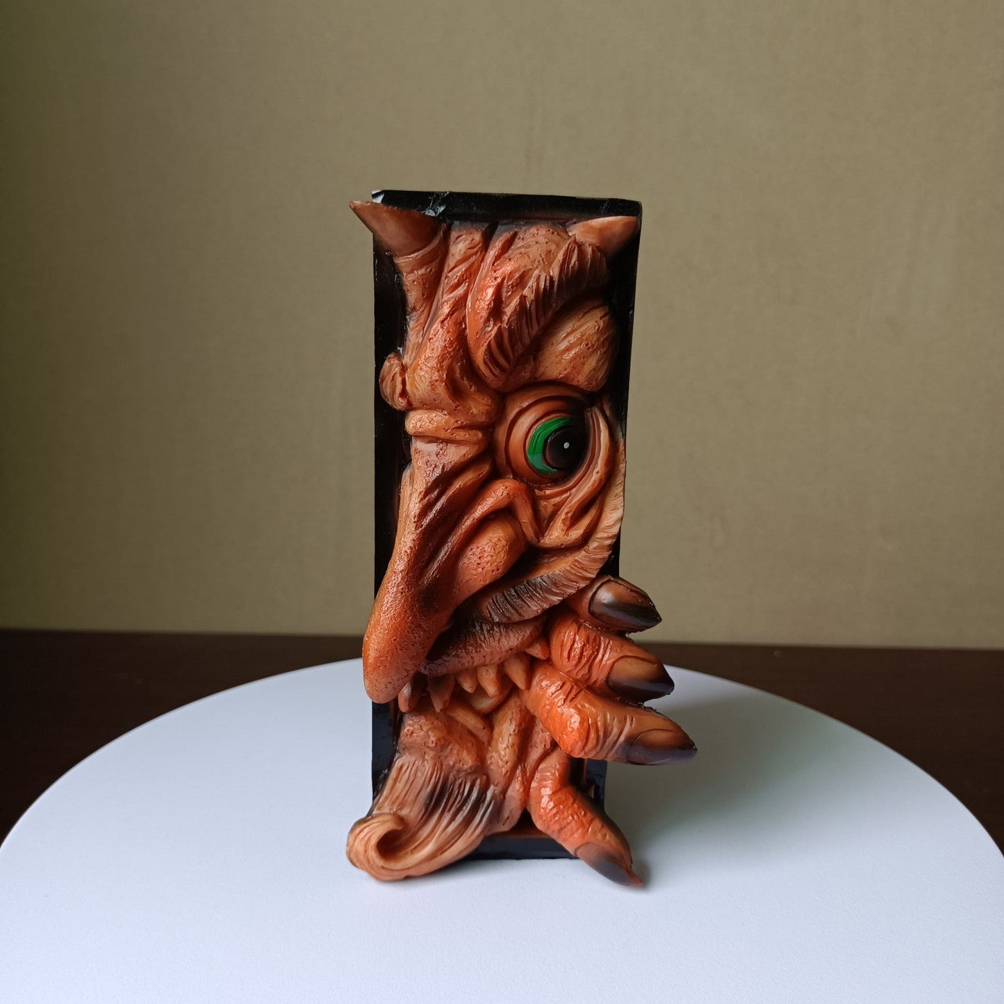 Dark Fantasy Monster Bookend in Black Grey