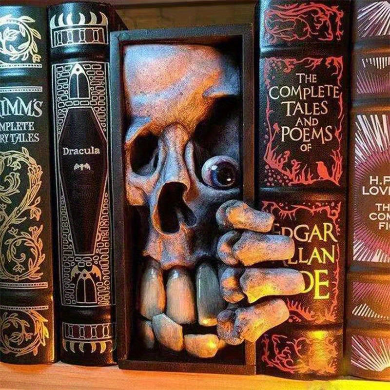 Dark Fantasy Monster Bookend in Black Grey
