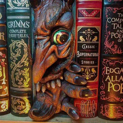 Dark Fantasy Monster Bookend in Black Grey