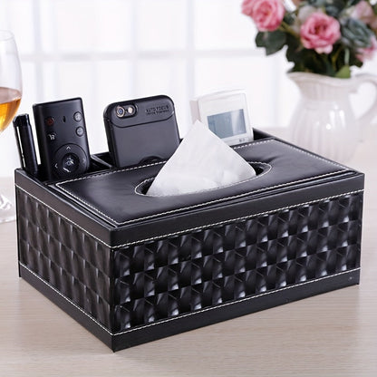 Stylish Faux Leather Storage Box with 4 Compartments - Befez