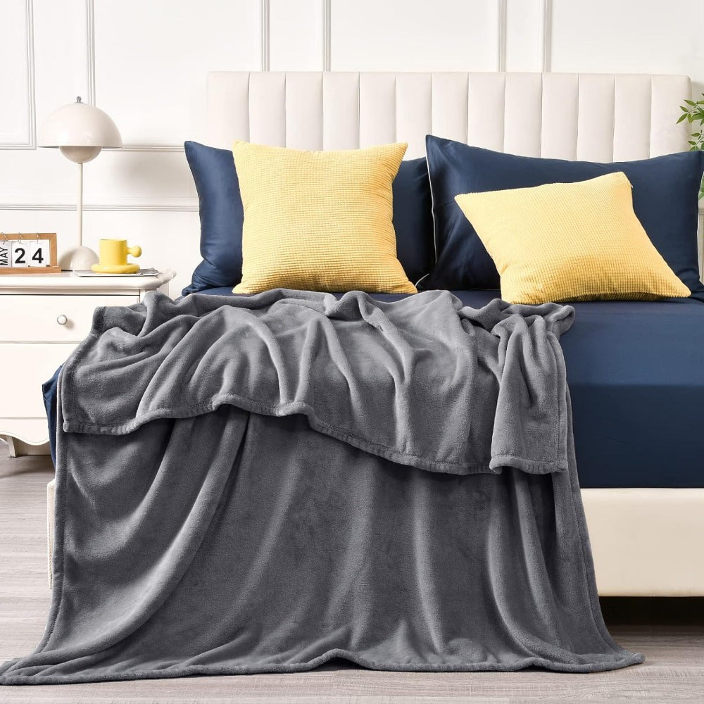 Cozy Plush Throw Blanket - Soft Reversible for All Seasons