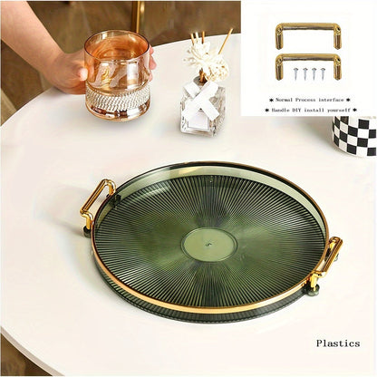 Elegant Gold Serving Tray with Luxury Handles