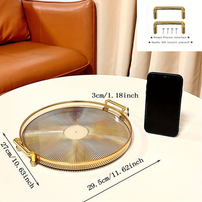 Elegant Gold Serving Tray with Luxury Handles