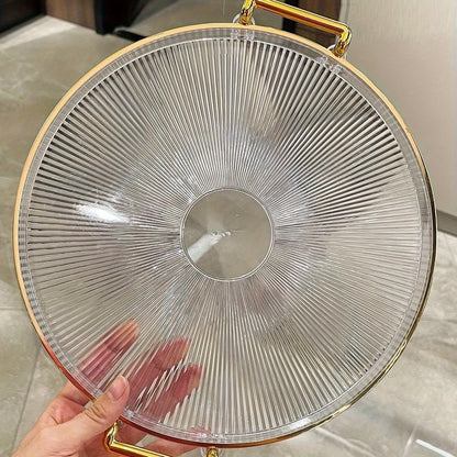 Elegant Gold Serving Tray with Luxury Handles