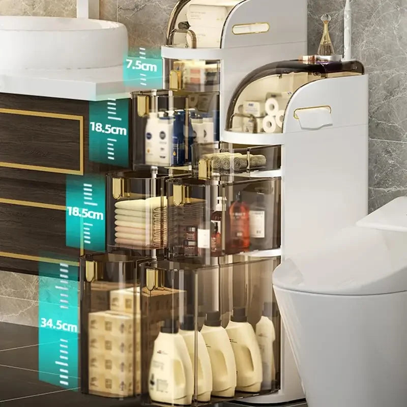 Compact Bathroom Storage Cart on Wheels