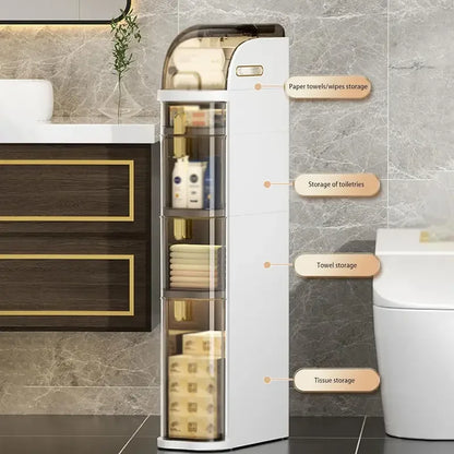 Compact Bathroom Storage Cart on Wheels