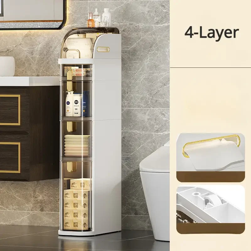 Compact Bathroom Storage Cart on Wheels
