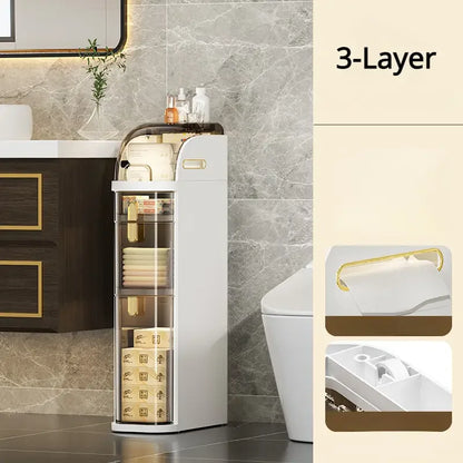 Compact Bathroom Storage Cart on Wheels