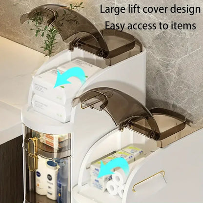 Compact Bathroom Storage Cart on Wheels