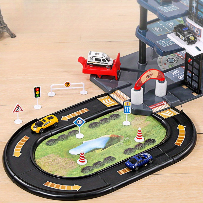 Action Fire Station Playset with Police Cars