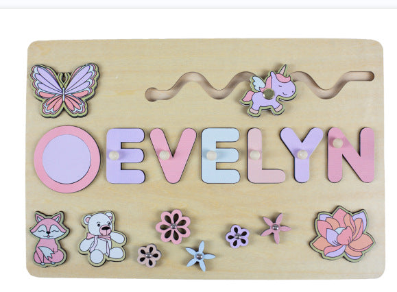 Custom Engraved Wooden Name Jigsaw Puzzle