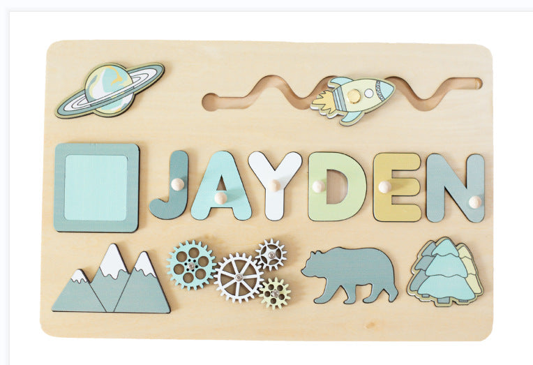Custom Engraved Wooden Name Jigsaw Puzzle